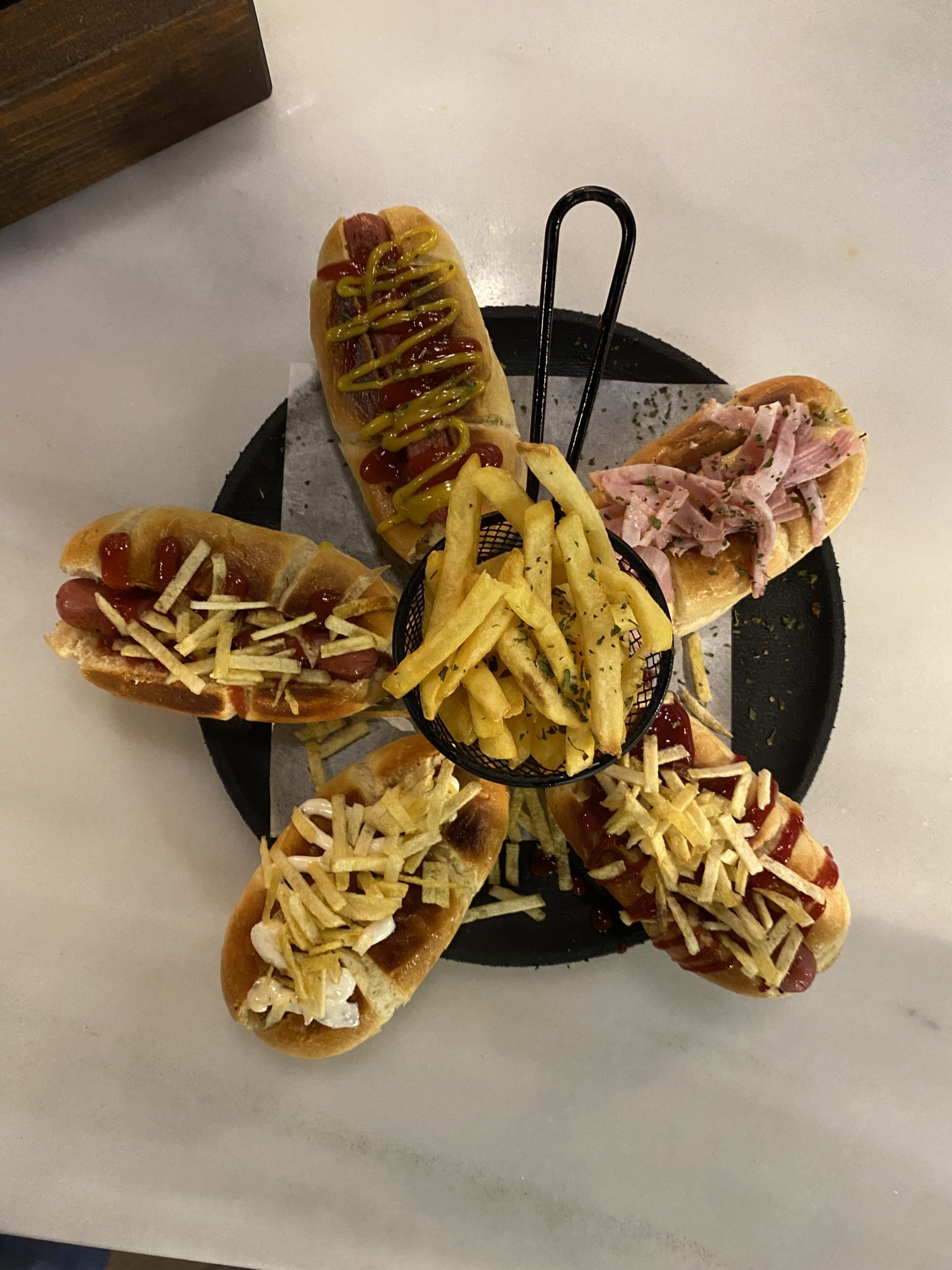 Seleção de hot dogs